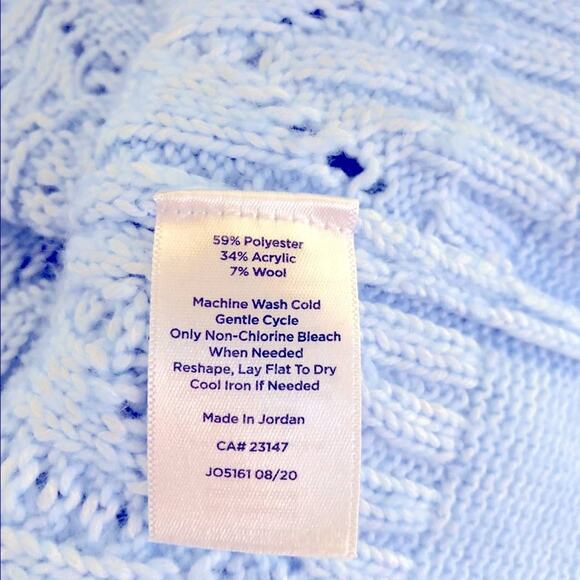 Talbots wool blend light blue knit pullover sweater medium - Picture 7 of 7